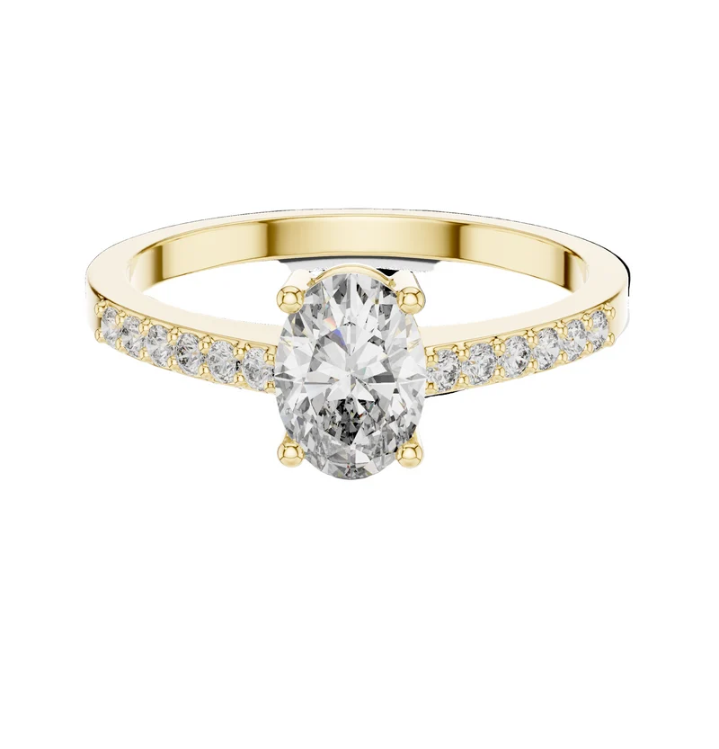 Ophelia oval solitaire ring by HATO